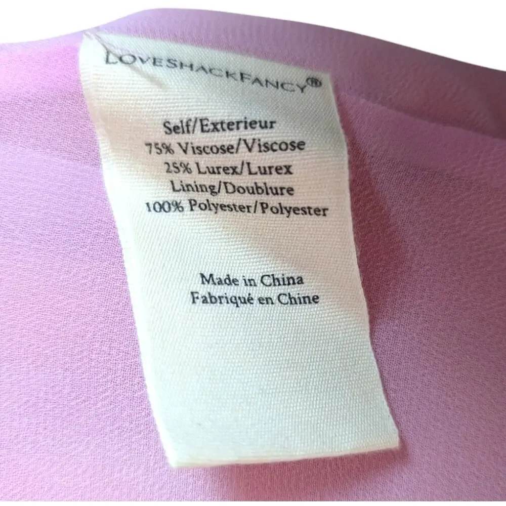 LoveShackFancy Multicolor Metallic Tiered Maxi Dress Pink Gold Stars NWT Size 4